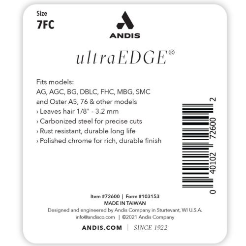 Andis UltraEdge nyírókés mérete 7FC, 3,2 mm vágási hosszúsággal