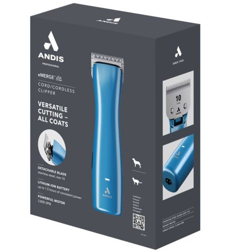 Andis eMERGE hibrid kutyanyírógép világoskék + 10-es pengeméret, 1.5 mm