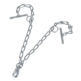 Kikötőlánc kétszárú , karabinerrel 70 cm -es 6mm