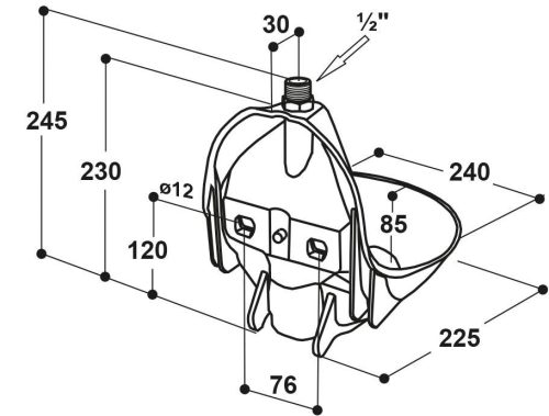 SUEVIA 10P csőszelepes műanyag önitató, itatóvályú