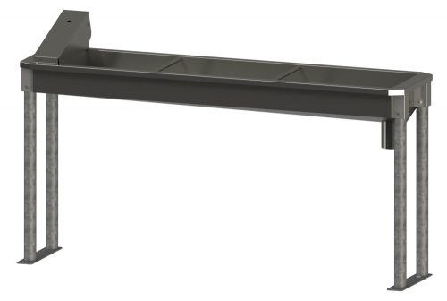 Szabadonálló rozsdamentes acél itatóvályú - 190 cm