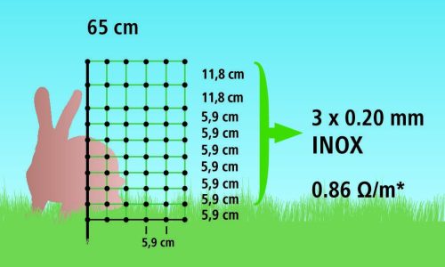 Nyúlháló, zöld, 50 m, 65 cm-es szimpla taposós karóval