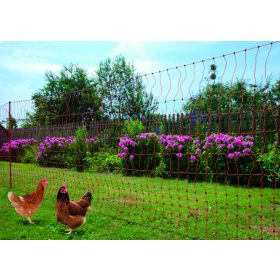   AKO PoultryNet Villanypásztor baromfiháló, narancssárga, 50 m x 106 cm, dupla leszúró tüskével