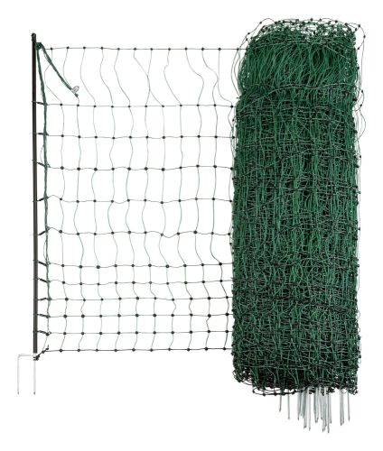 Baromfiháló, 25 m, 106 cm-es duplataposós karóval, zöld