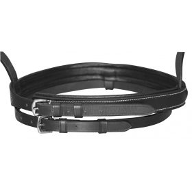 Fekete bőr kantár kantárszárral, zabla nélkül