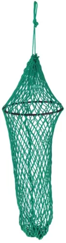 Szénaháló gyűrűvel - zöld, 120 cm, 45x45 mm lyukmérettel