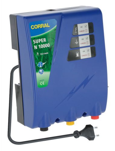 Corral Super N 10000, 230V villanypásztor készülék sűrű növényzettel benőtt, hosszú kerítéshez