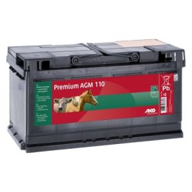   Premium AGM akkumulátor 12 V, 110 Ah, 12 Voltos 9 Voltos készülékekhez is alkalmas