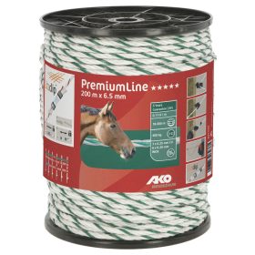   AKO PremiumLine Villanypásztor vezeték, zöld/fehér, 200 m x 6,5 mm, 0,11 ohm/m, 400 kg