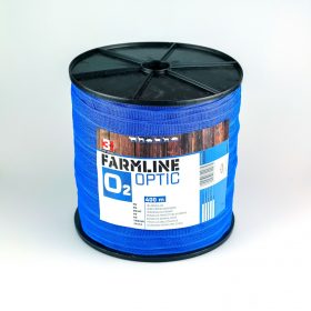   FarmLine Optic 2 monofil, fémszál nélküli kék villanypásztor jelzőszalag - 20 mm/400 m