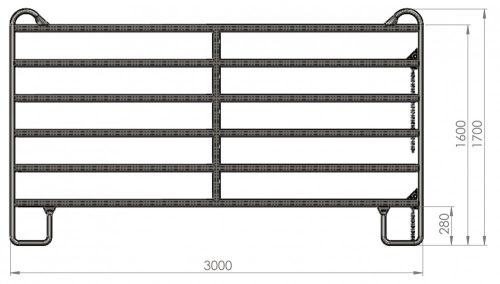 Kerítéselem 3 m x 1,6 m