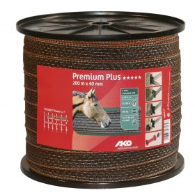   AKO Premium Plus villanypásztorszalag barna/narancs - 200 m x 40 mm 