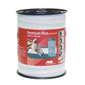   AKO Premium Plus villanypásztorszalag fehér/zöld - 200 m x 20 mm