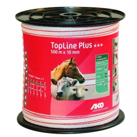   AKO TopLine Plus villanypásztor szalag 500m/10mm fehér/piros