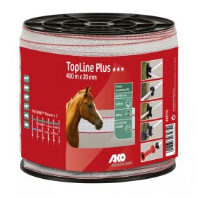   AKOTopLine Plus villanypásztor szalag fehér/vörös - 400 m x 20 mm