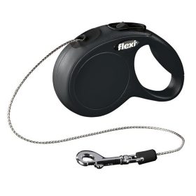 Classic Flexi fekete póráz M méret - 8 m