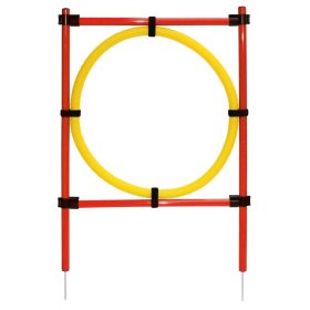   3 részes piros/sárga agility szett - gyűrűvel, ugrórúddal, szlalommal, praktikus szállító táskával