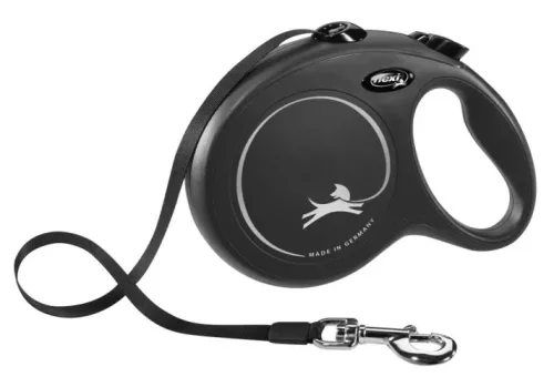 New Classic Flexi póráz - szalag L, 8m, max 50 kg, fekete