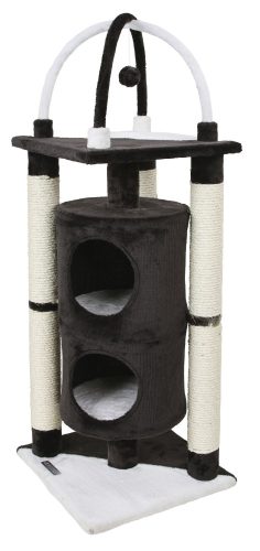 Onyx macskabútor, 38 x 38 x 107 cm, fekete/fehér, kaparófa