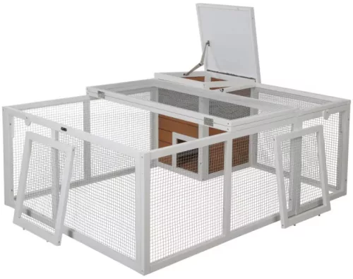 Kültéri rágcsálóketrec beépített pihenőhellyel - 132 x 102 x 59 cm