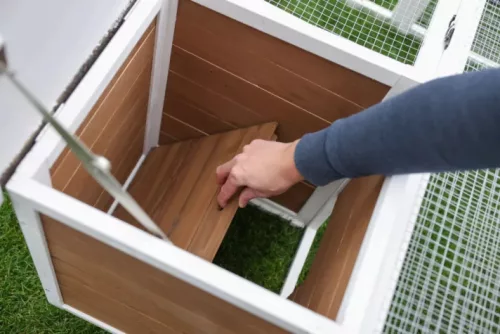 Kültéri rágcsálóketrec beépített pihenőhellyel - 132 x 102 x 59 cm