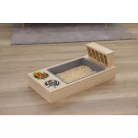 Ásó és etetőállomás - nyulaknak, 70 x 36 x 24 cm