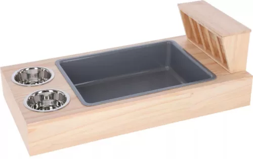 Ásó és etetőállomás - nyulaknak, 70 x 36 x 24 cm