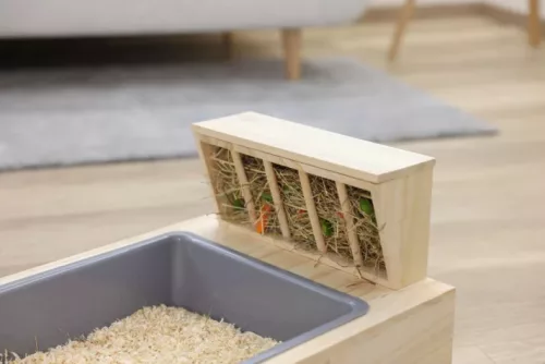 Ásó és etetőállomás - nyulaknak, 70 x 36 x 24 cm