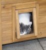 LODGE fa macskaház, ajtóval, 77 x 50 x 73 cm, cicalak, kétemeletes, időjárásálló