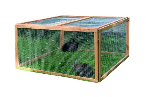 Vario 6 elemes kisállat ketrec, nyúlketrec szabadtéri kifutó drótkerítéssel - 120 x 60 cm