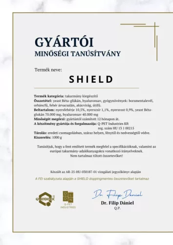 SHIELD – gyomorvédő kiegészítő takarmány lovak részére, 1000 gramm