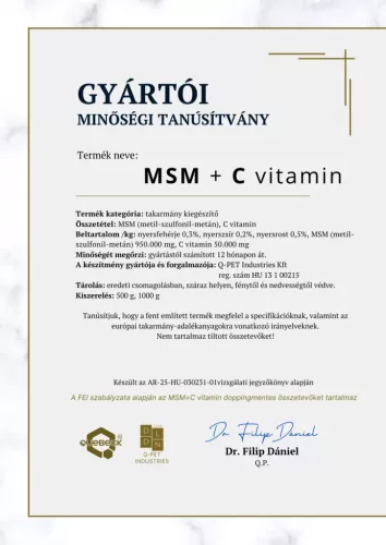MSM + C vitamin - 1000 gramm