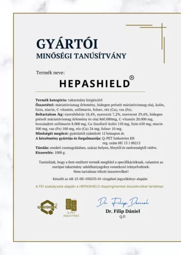 HEPASHIELD – májvédő és méregtelenítő, 1000 gramm