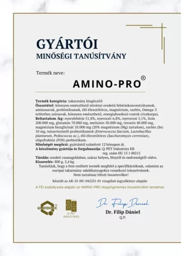 AMINO-PRO – izomépítő, izomregeneráló, 800 gramm