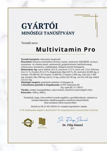 MULTIVITAMIN PRO – professzionális multivitamin, 3000 gramm