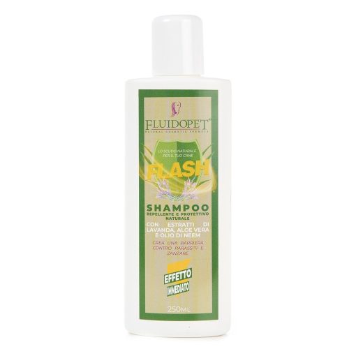 FluidoPet Flash Shampoo - hatékony, természetes sampon rovarok és élősködők ellen 250 ml