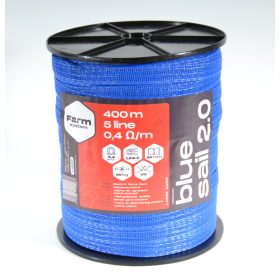   BLUE SAIL 2.0 kék villanypásztor szalag 20mm, 0,4 Ohm/m, 80 kg - 400 m