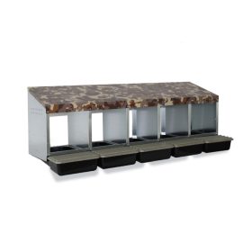   Ötállásos tojófészek galvanizált fémből, műanyag aljjal - terepszínű