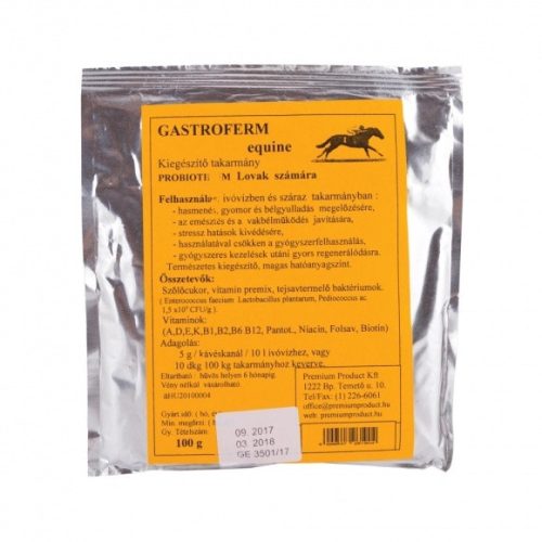 Gastroferm Equine 100 g természetes hatóanyagú probiotikum, tejsavtermelő baktériumok lovaknak