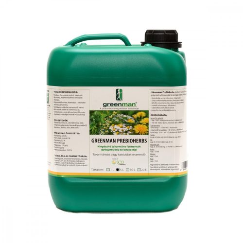 GREENMAN PREBIOHERBS, gyógynövény kivonatú készítmény, lovaknak is, 5 liter