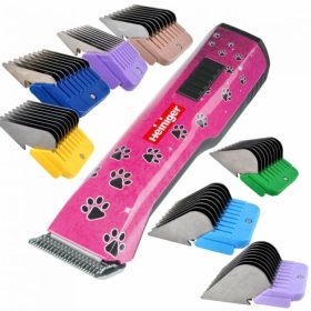   Heiniger Saphir Pink kisállat nyírógép 2 aksival, 7 fésűvel, 1 db Snap On 10-es fejjel