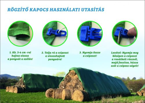 Rögzítő kapocs bálatakaró ponyvához, , kazaltakaróhoz