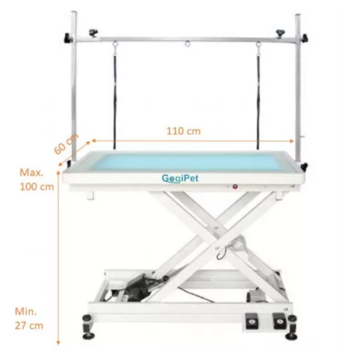 GogiPet Diamond kutyakozmetikai asztal világított asztallappal, teljes felszereltséggel