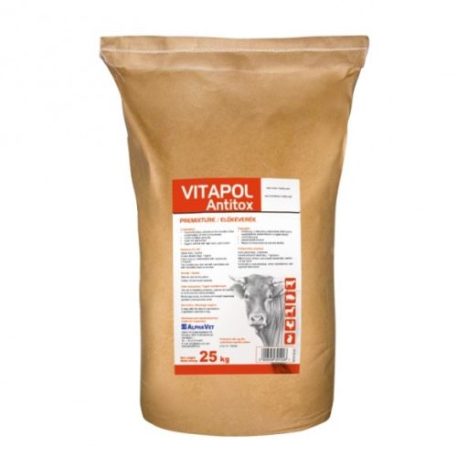 Vitapol Antitox Pulv.25kg előkeverék, por, a takarmányban lévő gombatoxinok semlegesítésére